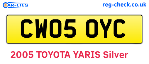 CW05OYC are the vehicle registration plates.
