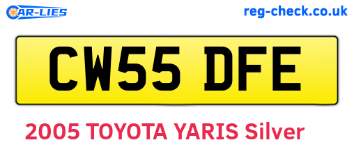CW55DFE are the vehicle registration plates.