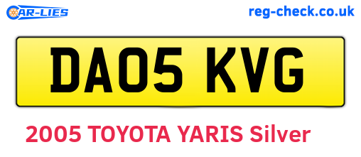 DA05KVG are the vehicle registration plates.