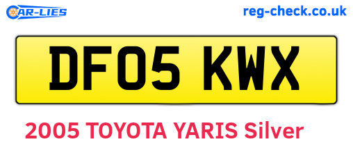 DF05KWX are the vehicle registration plates.