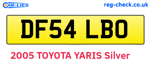 DF54LBO are the vehicle registration plates.