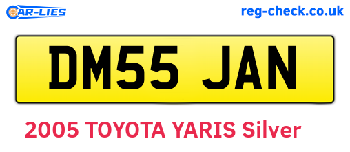 DM55JAN are the vehicle registration plates.