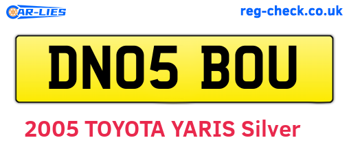 DN05BOU are the vehicle registration plates.