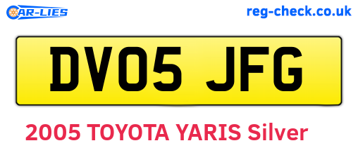 DV05JFG are the vehicle registration plates.