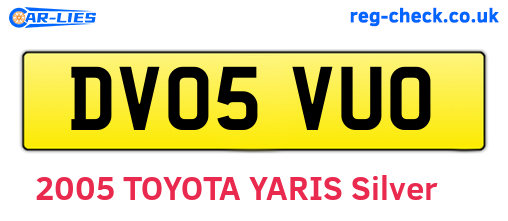 DV05VUO are the vehicle registration plates.