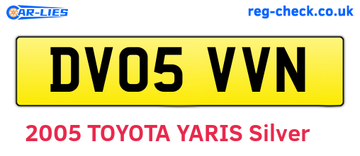DV05VVN are the vehicle registration plates.