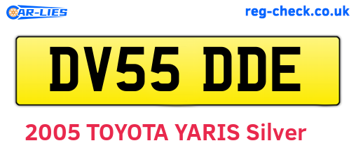 DV55DDE are the vehicle registration plates.