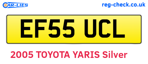 EF55UCL are the vehicle registration plates.