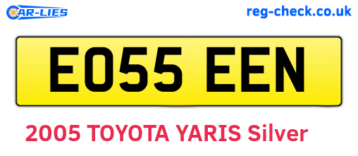 EO55EEN are the vehicle registration plates.