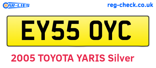 EY55OYC are the vehicle registration plates.