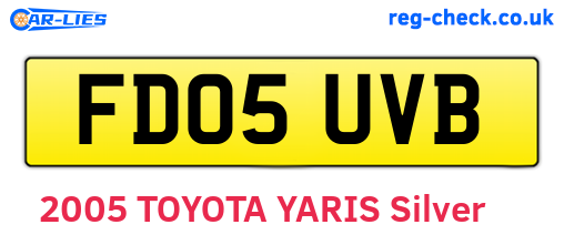 FD05UVB are the vehicle registration plates.