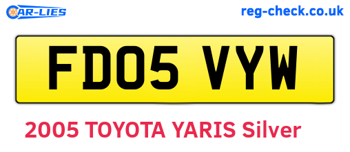 FD05VYW are the vehicle registration plates.
