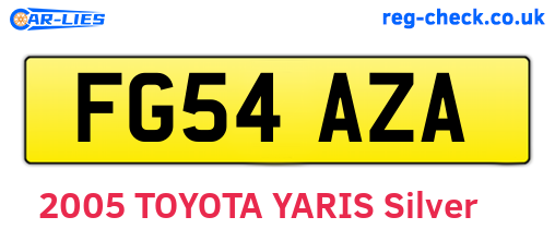 FG54AZA are the vehicle registration plates.