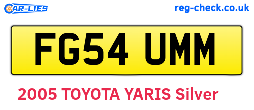 FG54UMM are the vehicle registration plates.