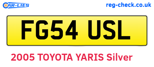 FG54USL are the vehicle registration plates.