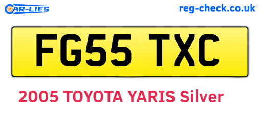 FG55TXC are the vehicle registration plates.