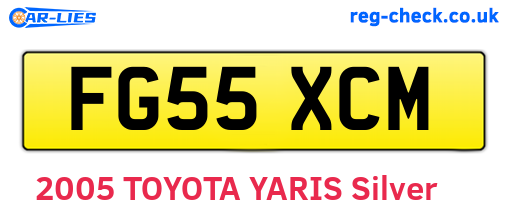 FG55XCM are the vehicle registration plates.