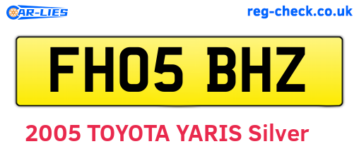 FH05BHZ are the vehicle registration plates.