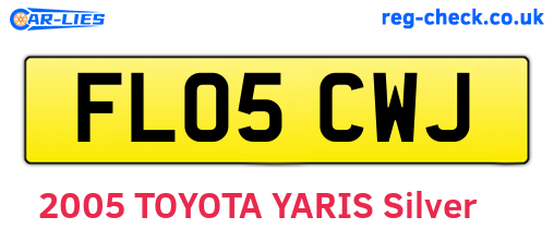 FL05CWJ are the vehicle registration plates.