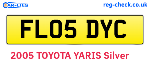 FL05DYC are the vehicle registration plates.