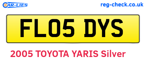 FL05DYS are the vehicle registration plates.