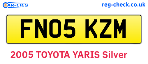 FN05KZM are the vehicle registration plates.