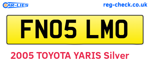 FN05LMO are the vehicle registration plates.