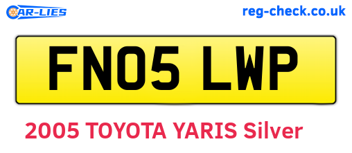FN05LWP are the vehicle registration plates.