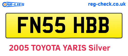 FN55HBB are the vehicle registration plates.