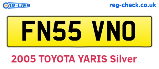 FN55VNO are the vehicle registration plates.