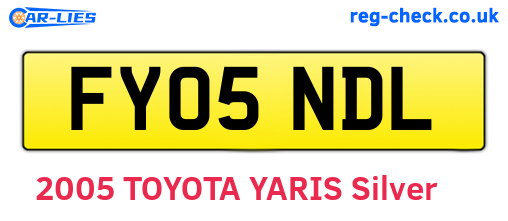 FY05NDL are the vehicle registration plates.