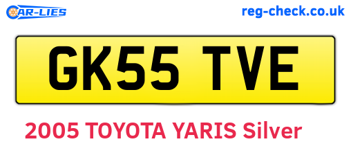 GK55TVE are the vehicle registration plates.