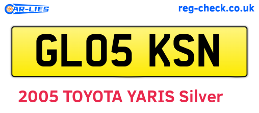 GL05KSN are the vehicle registration plates.