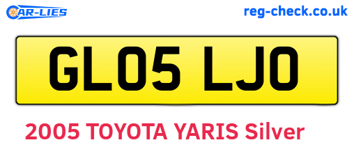 GL05LJO are the vehicle registration plates.