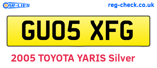 GU05XFG are the vehicle registration plates.