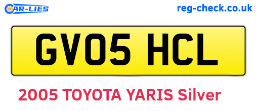 GV05HCL are the vehicle registration plates.