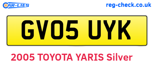 GV05UYK are the vehicle registration plates.