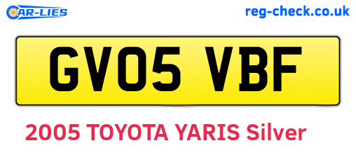 GV05VBF are the vehicle registration plates.