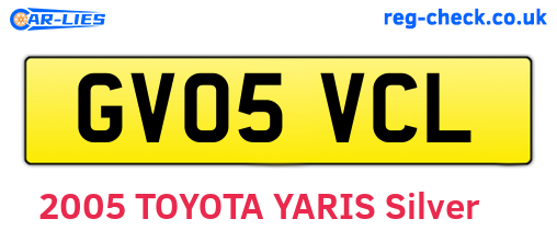 GV05VCL are the vehicle registration plates.