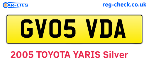 GV05VDA are the vehicle registration plates.