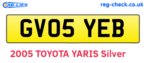 GV05YEB are the vehicle registration plates.