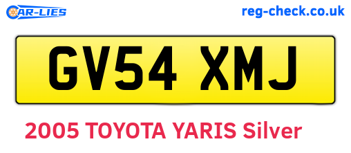 GV54XMJ are the vehicle registration plates.