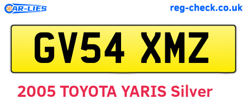 GV54XMZ are the vehicle registration plates.