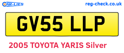 GV55LLP are the vehicle registration plates.