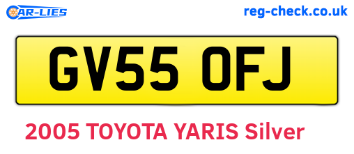 GV55OFJ are the vehicle registration plates.