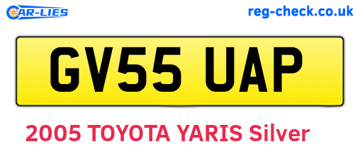 GV55UAP are the vehicle registration plates.