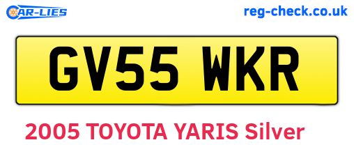 GV55WKR are the vehicle registration plates.