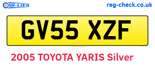 GV55XZF are the vehicle registration plates.