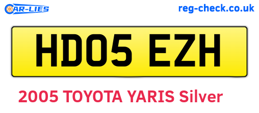 HD05EZH are the vehicle registration plates.