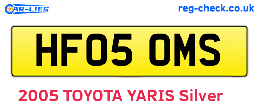 HF05OMS are the vehicle registration plates.